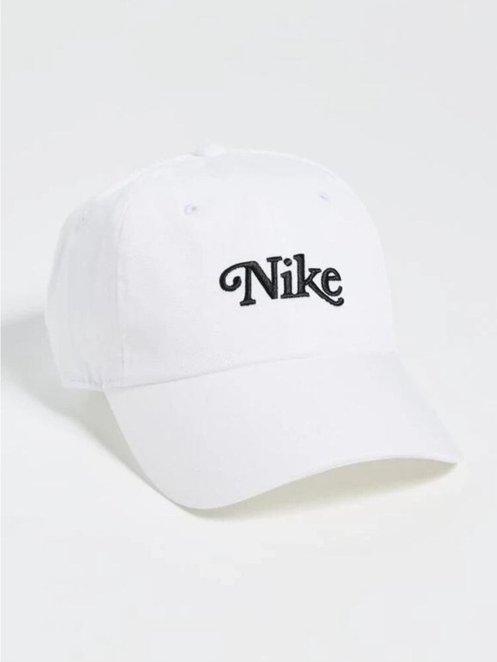Nike White Cap with Black Script Logo - Unisex